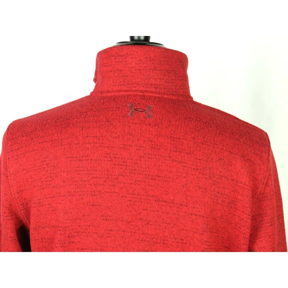 Under‎ Armour Cold Gear Orange 1/4 Zip Pull Over Sweater Fleece Jacket Men's MED